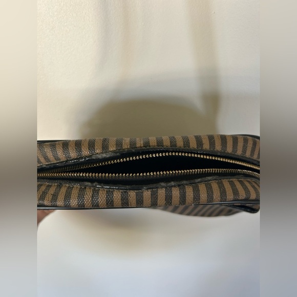 Vintage Fendi Crossbody Bag Striped canvas with leather crossbody strap - Picture 6 of 16